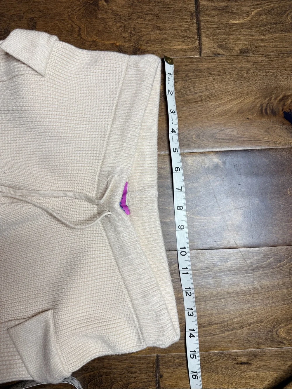 Edikted Cream Waffle Knit Cargo Lounge Pants Size Small